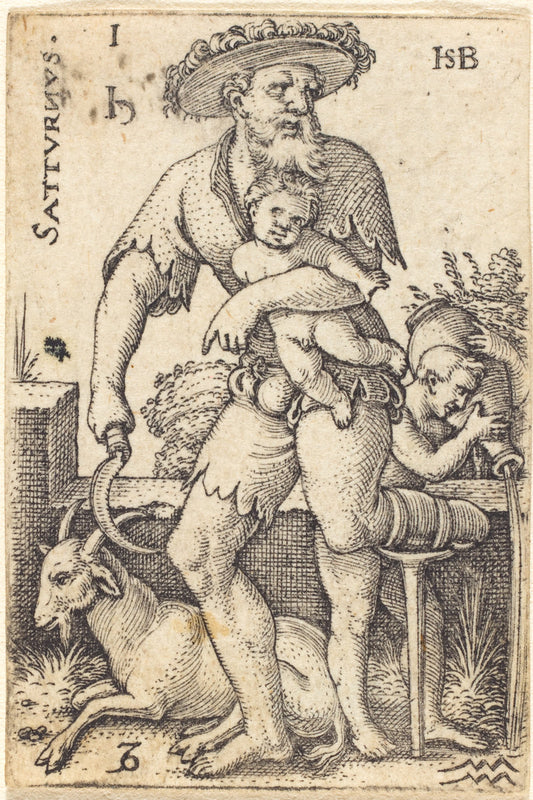 Saturn by Sebald Beham (German, 1500 - 1550), 16X12"(A3)Poster Print