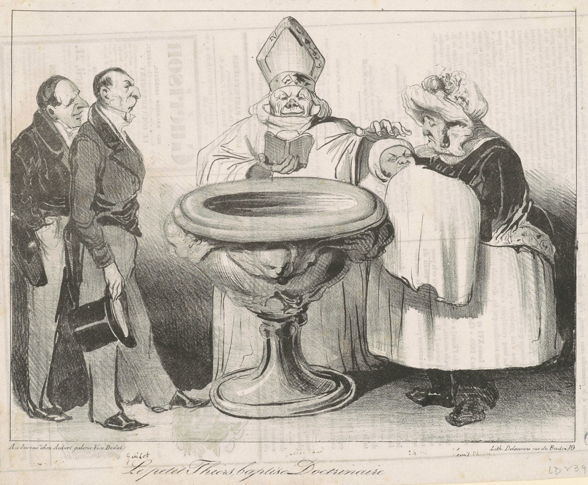 Le Petit Thiers, Baptisé Doctrinaire by Honoré Daumier (French, 1808 - 1879), 16X12"(A3)Poster Print