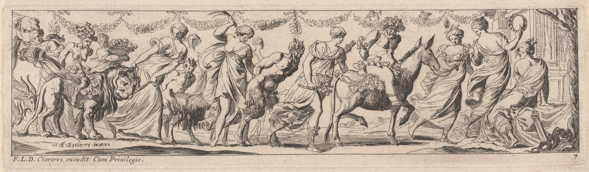 Woman Whipping a Satyr by Pierre Brebiette (French, 1598 - c. 1650), 16X12"(A3)Poster Print