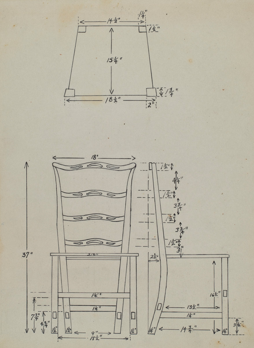Side Chair by Hans Westendorff (American, active c. 1935), 16X12"(A3)Poster Print