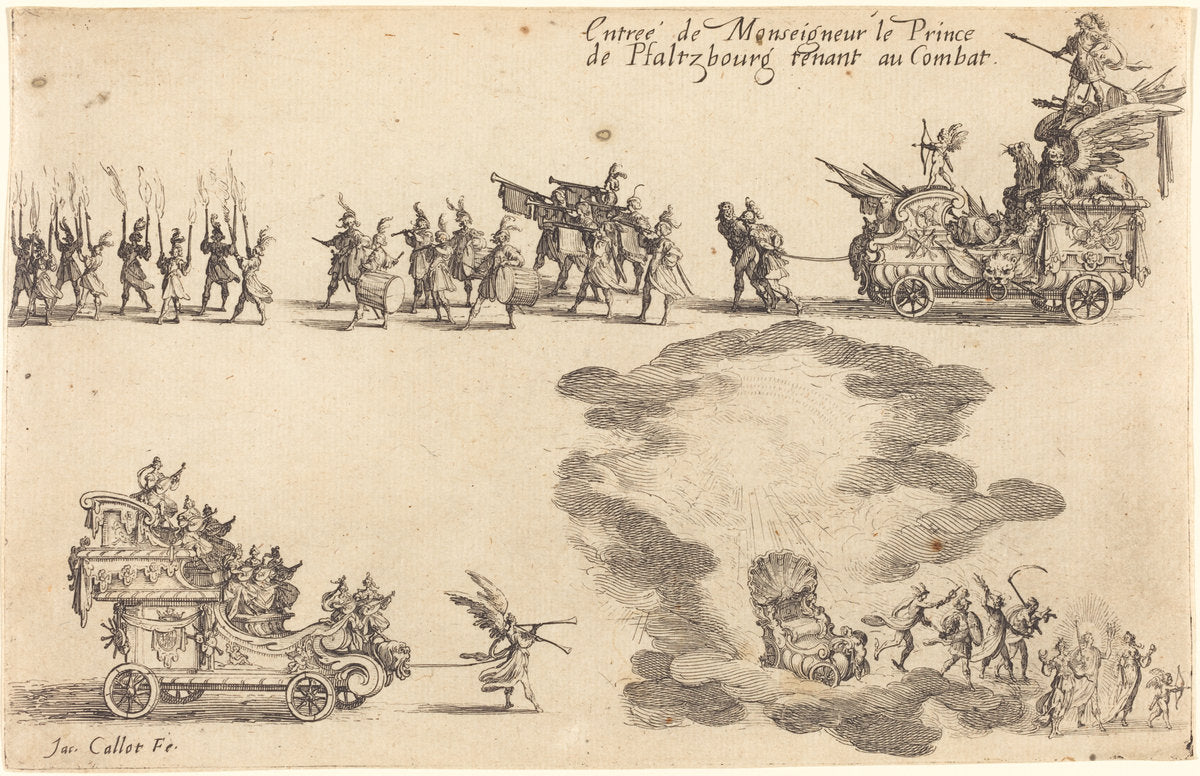 Entry of the Prince of Pfaltzbourg by Jacques Callot (French, 1592 - 1635), 16X12"(A3)Poster Print