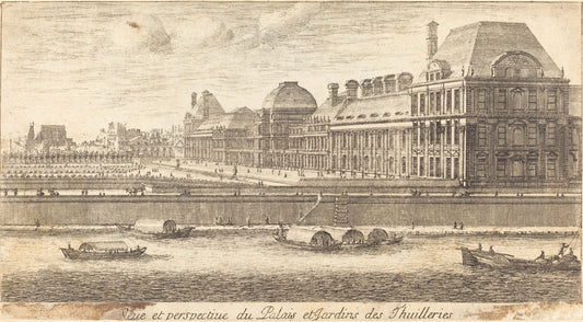 Veue et Perspectiue du Palais et Jardins des Thuilleries by Israël Silvestre (French, 1621 - 1691), 16X12"(A3)Poster Print