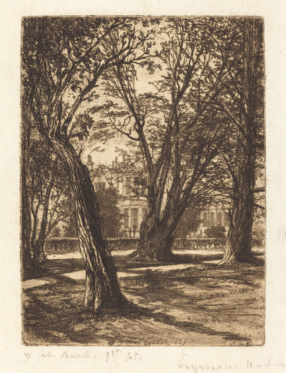Kensington Gardens (The Small Plate) by Francis Seymour Haden (British, 1818 - 1910), 16X12"(A3)Poster Print