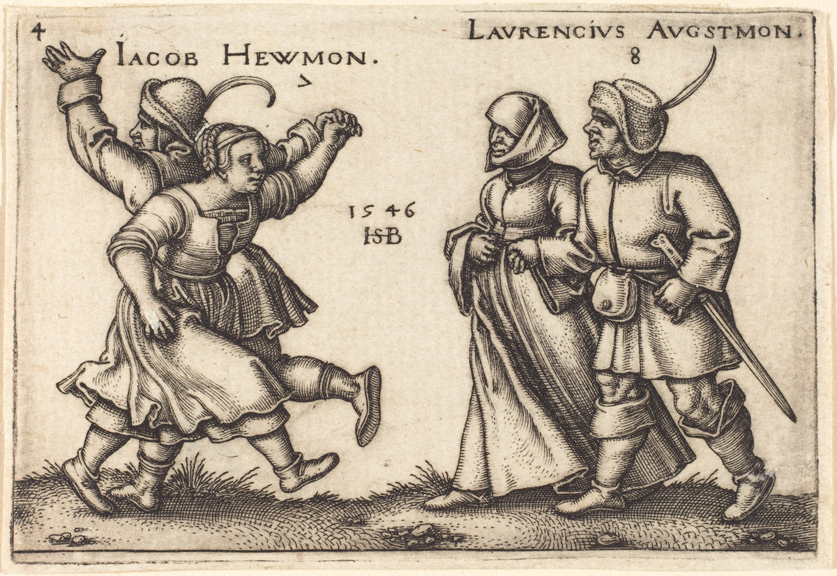 July and August by Sebald Beham (German, 1500 - 1550), 16X12"(A3)Poster Print