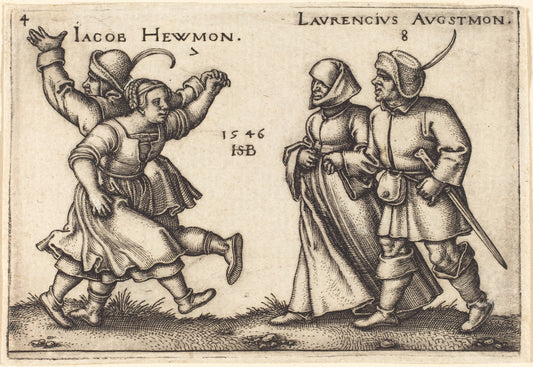 July and August by Sebald Beham (German, 1500 - 1550), 16X12"(A3)Poster Print