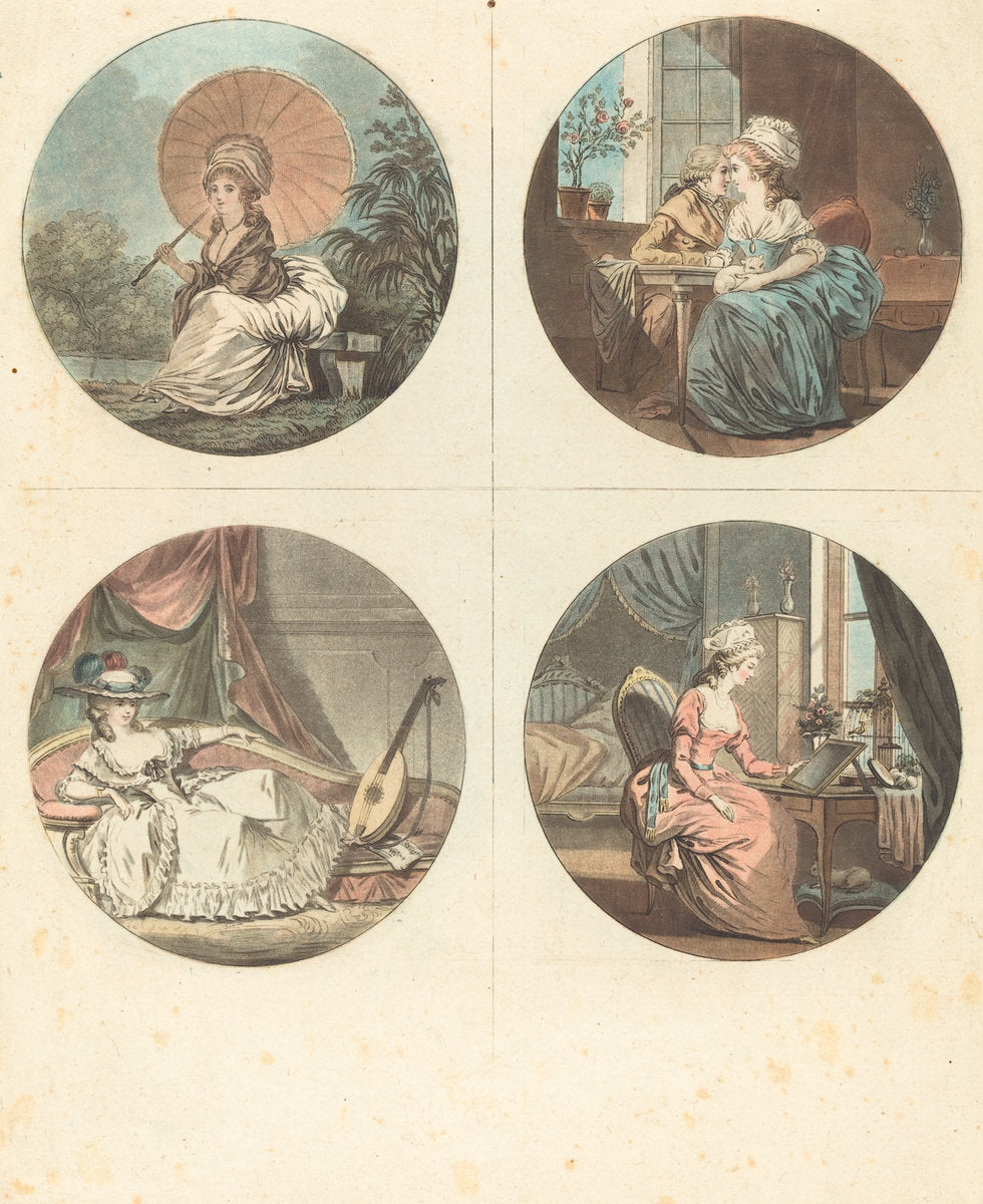 Les heures du jour by Jean-François Janinet after Nicolas Lavreince (French, 1752 - 1814), 16X12"(A3)Poster Print
