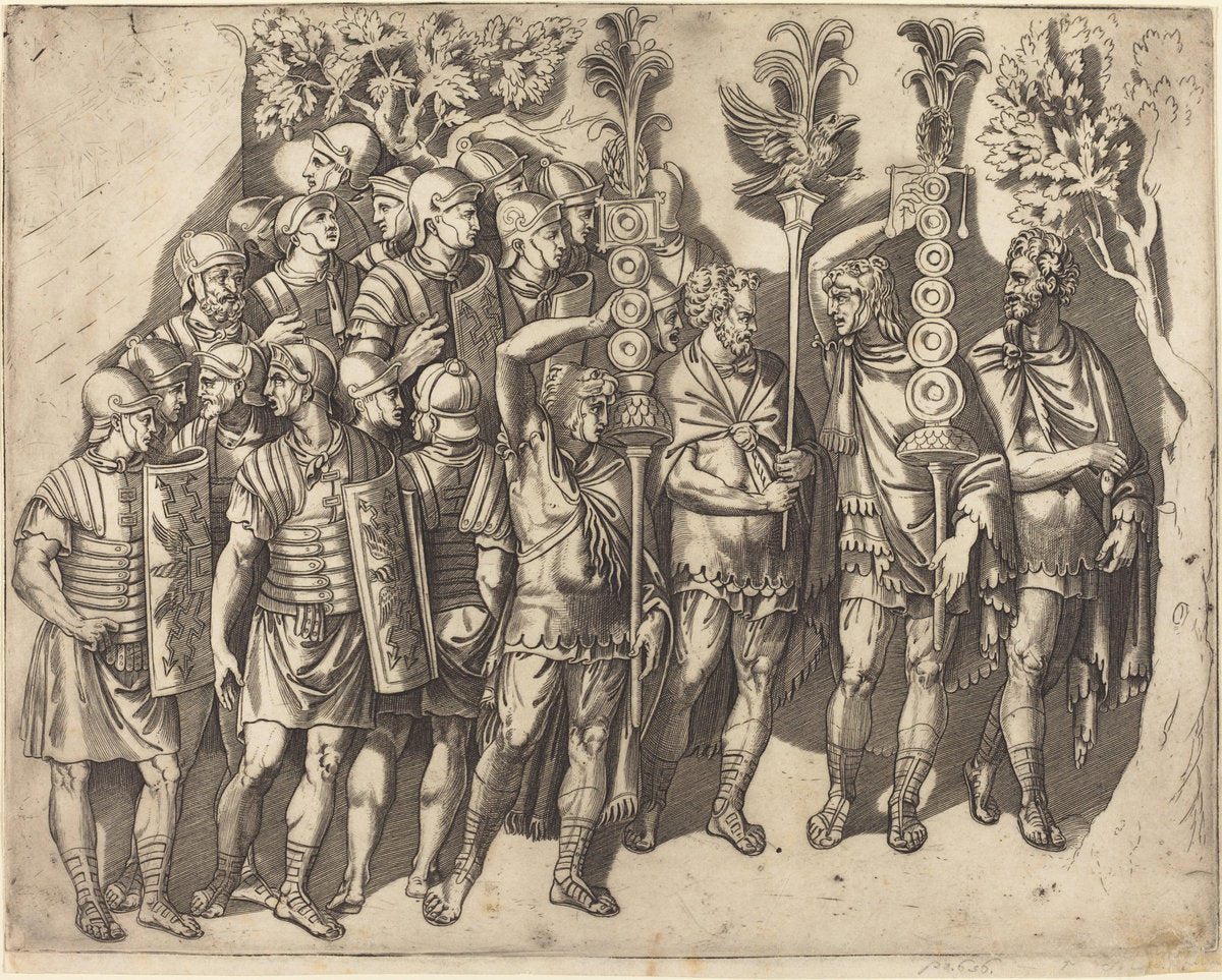 A Roman Legion by Marco Dente (Italian, c. 1493 - 1527), 16X12"(A3)Poster Print