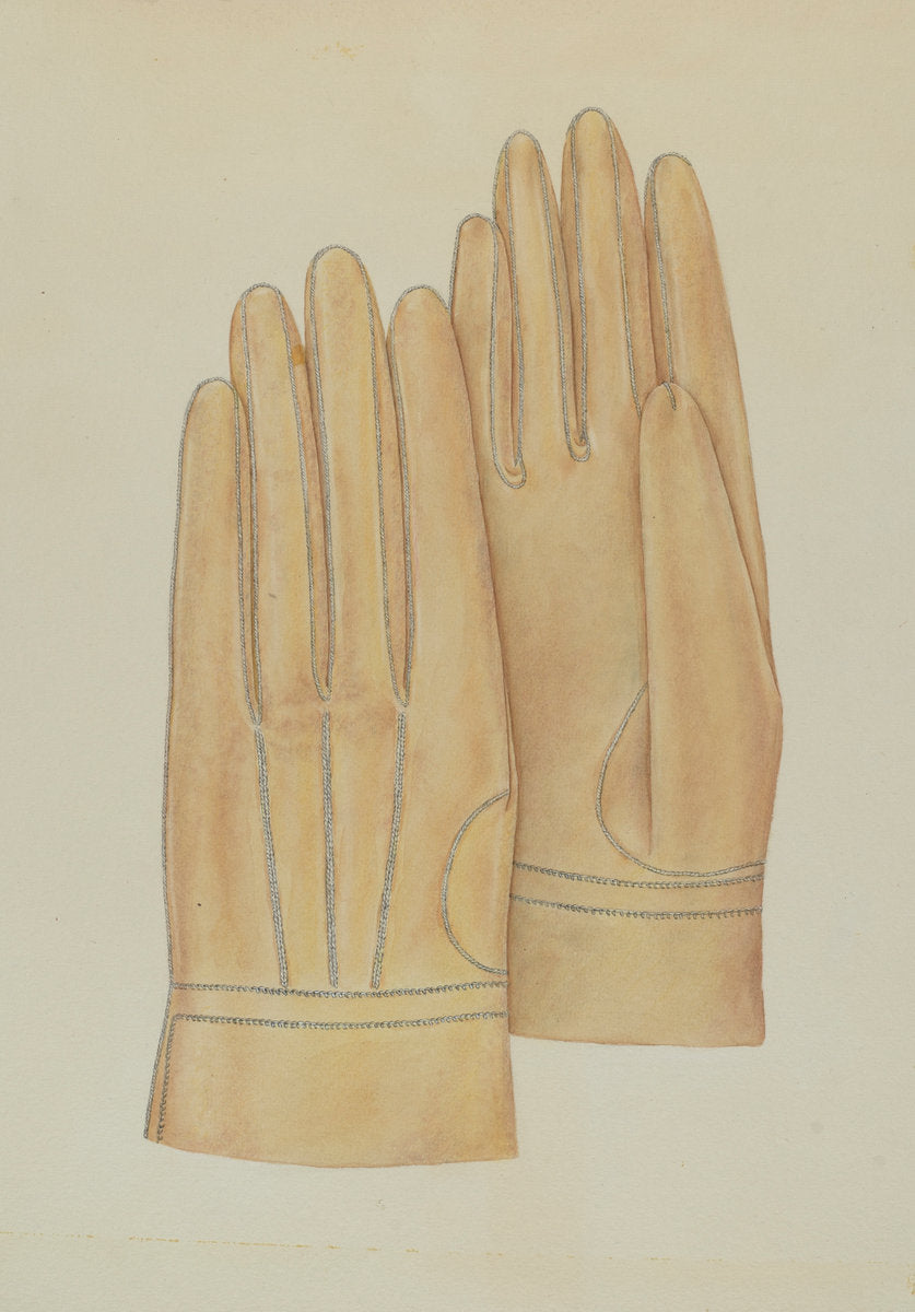 Man's Gloves by Melita Hofmann (American, active c. 1935), 16X12"(A3)Poster Print