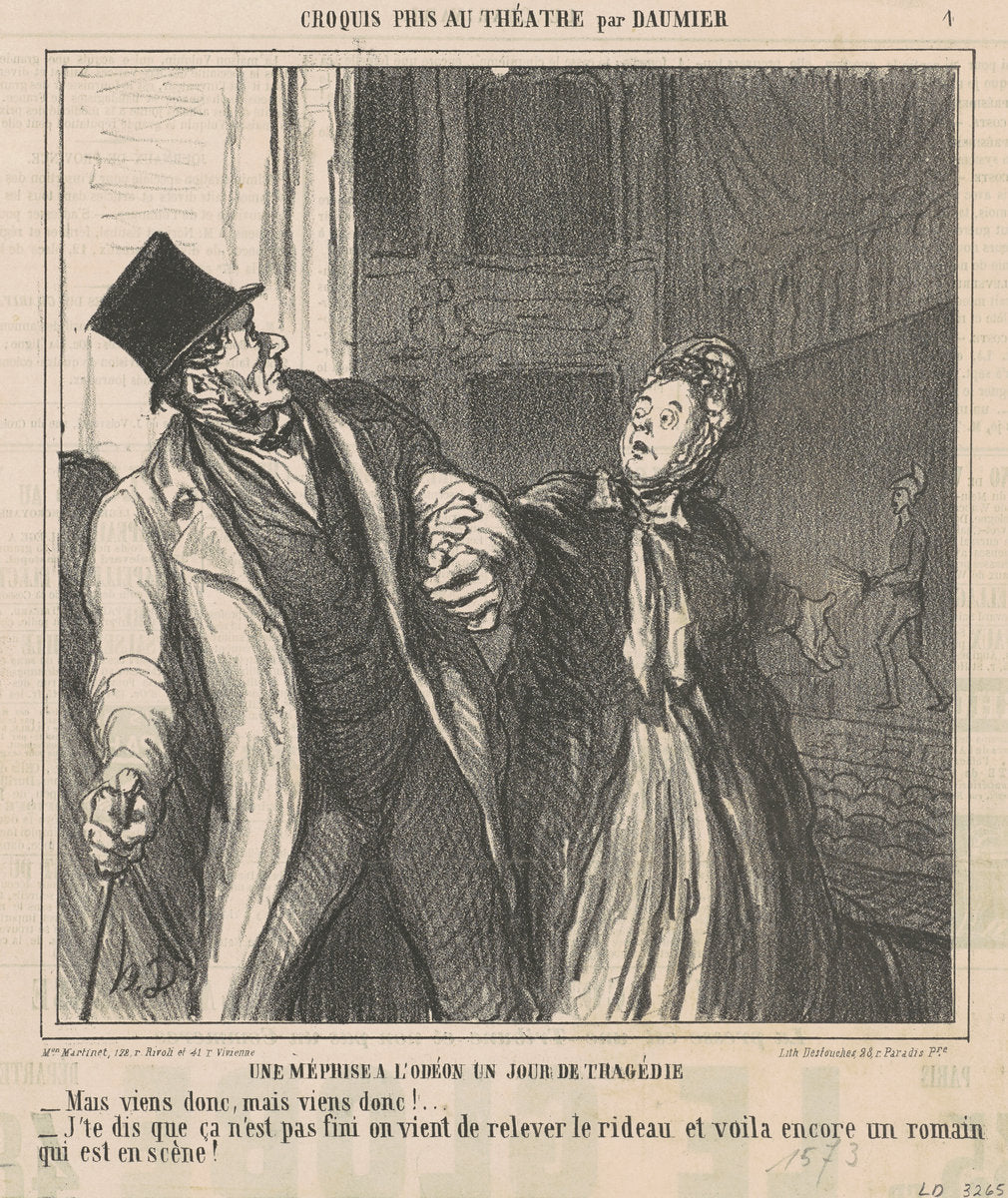 Une méprise a l'odéon ... by Honoré Daumier (French, 1808 - 1879), 16X12"(A3)Poster Print