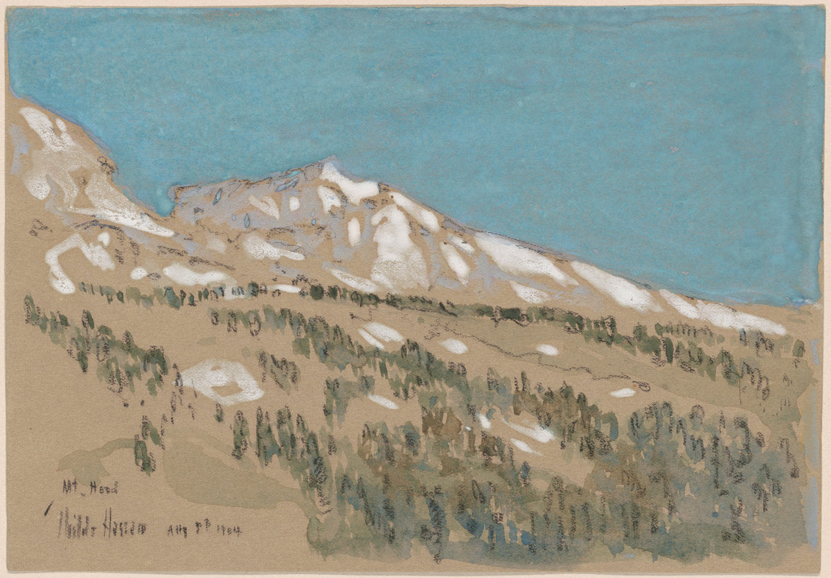 Mount Hood, Oregon by Childe Hassam (American, 1859 - 1935), 16X12"(A3)Poster Print