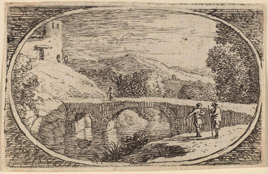 A Stone Bridge by Herman van Swanevelt (Dutch, c. 1600 - 1655), 16X12"(A3)Poster Print
