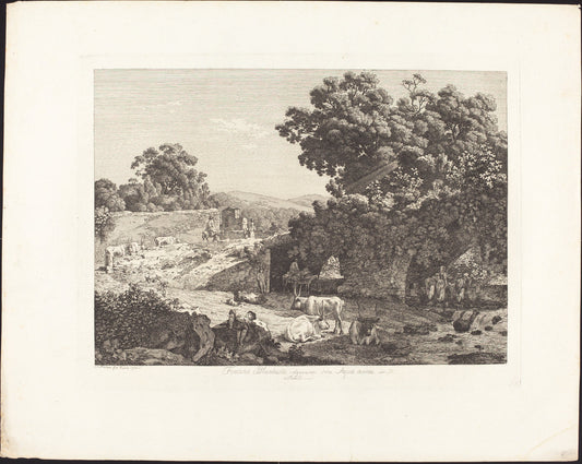 Fontana Blandusia, volgarmente detta Acquoria a Tivoli by Jacob Wilhelm Mechau (German, 1745 - 1808), 16X12"(A3)Poster Print