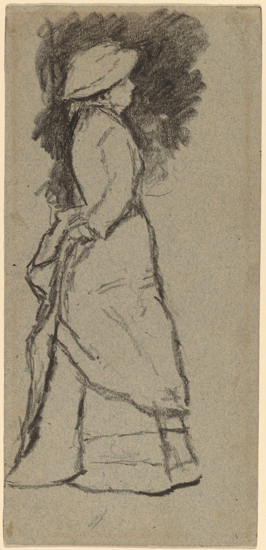 Standing Woman in Profile by Homer Dodge Martin (American, 1836 - 1897), 16X12"(A3)Poster Print