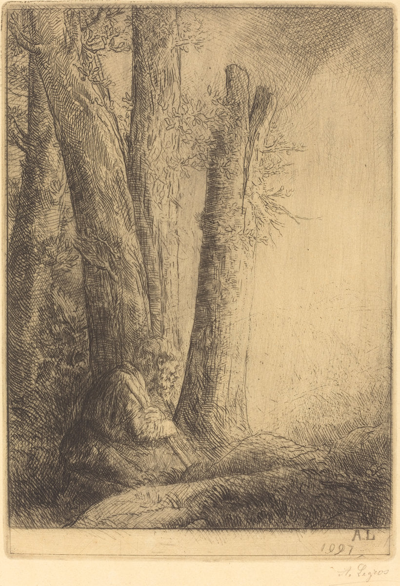 Study for the Prodigal Son (Etude pour L'enfant prodigue) by Alphonse Legros (French, 1837 - 1911), 16X12"(A3)Poster Print