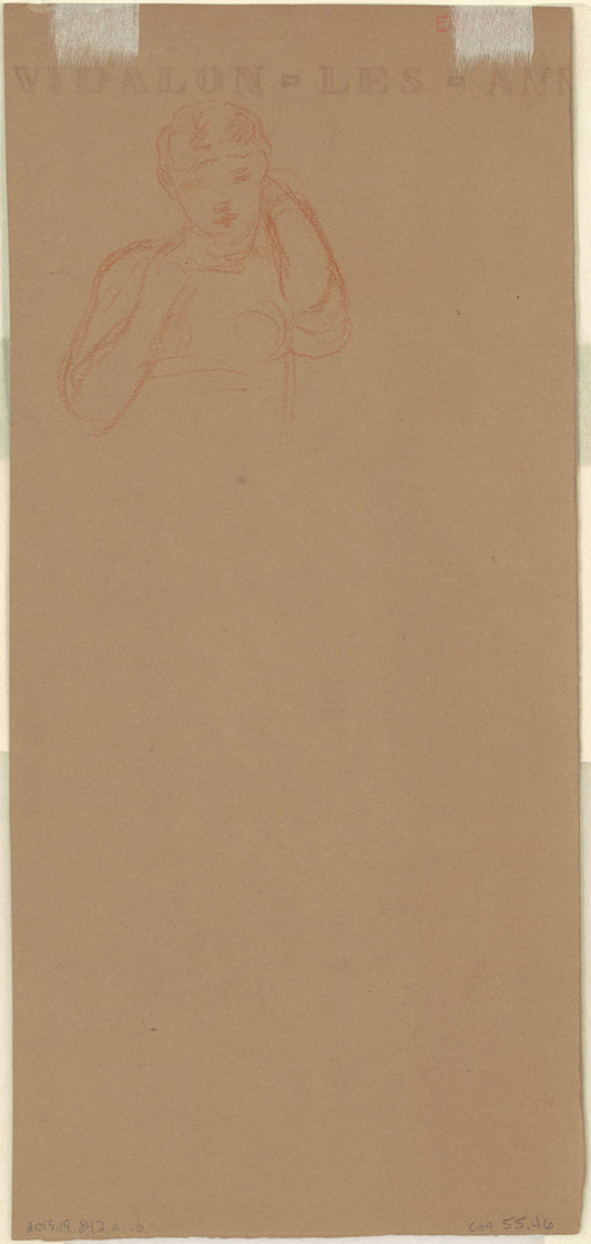 Study for "Greek Girls Bathing" [verso] by Elihu Vedder (American, 1836 - 1923), 16X12"(A3)Poster Print