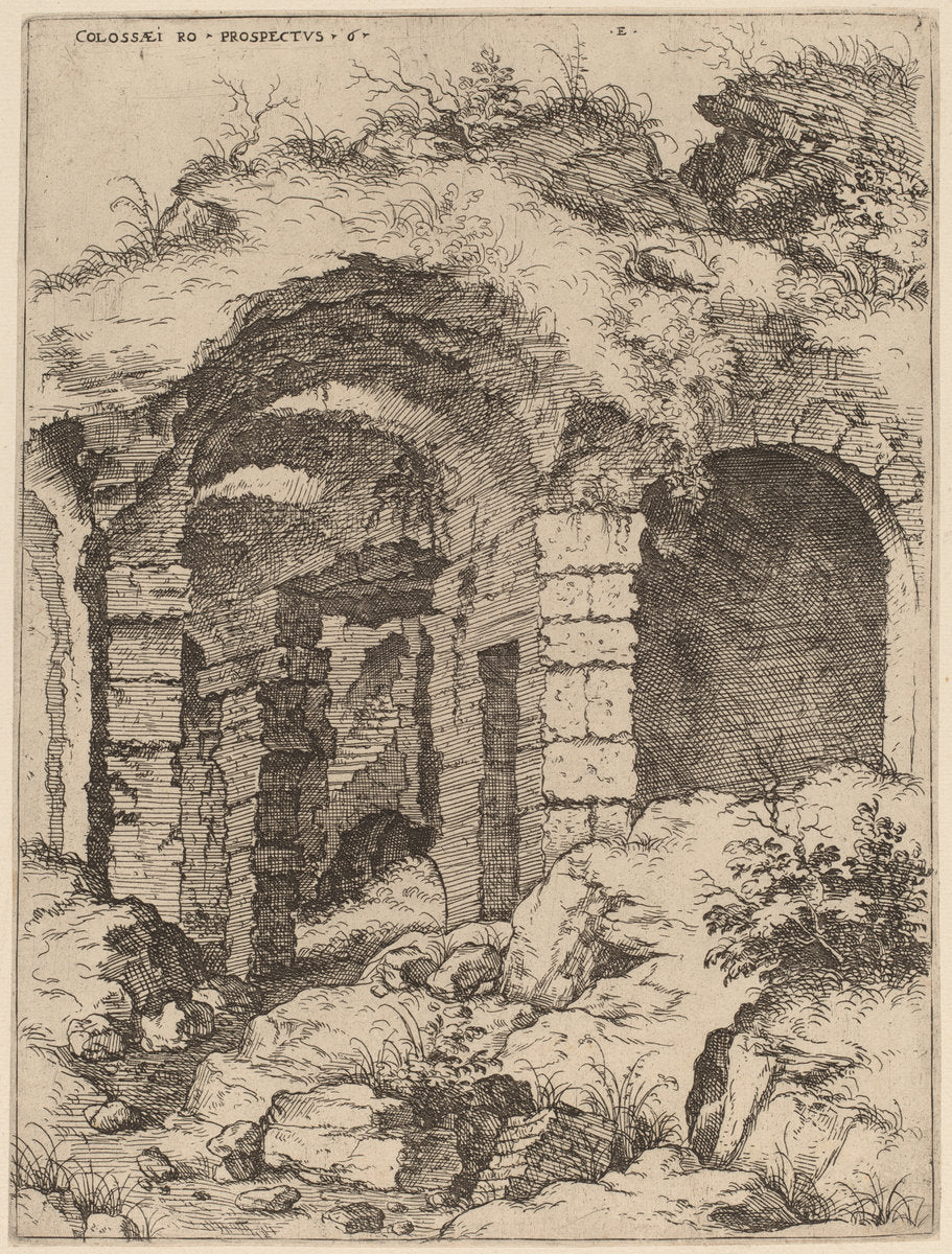 Sixth View of the Colosseum by Hieronymus Cock (Flemish, c. 1510 - 1570), 16X12"(A3)Poster Print