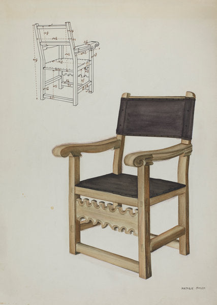 Chair by Natalie Simon (American, active c. 1935), 16X12"(A3)Poster Print