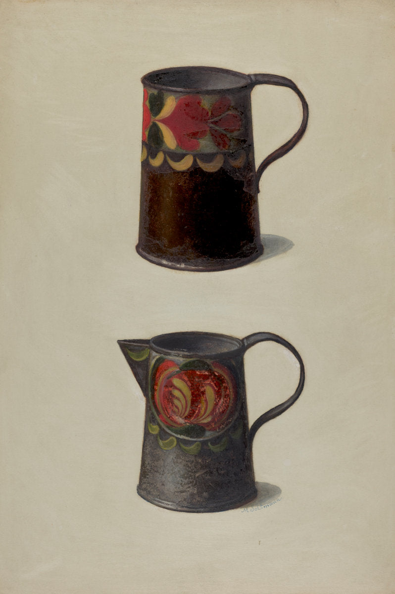 Tin Cup and Pitcher by Max Soltmann (American, active c. 1935), 16X12"(A3)Poster Print