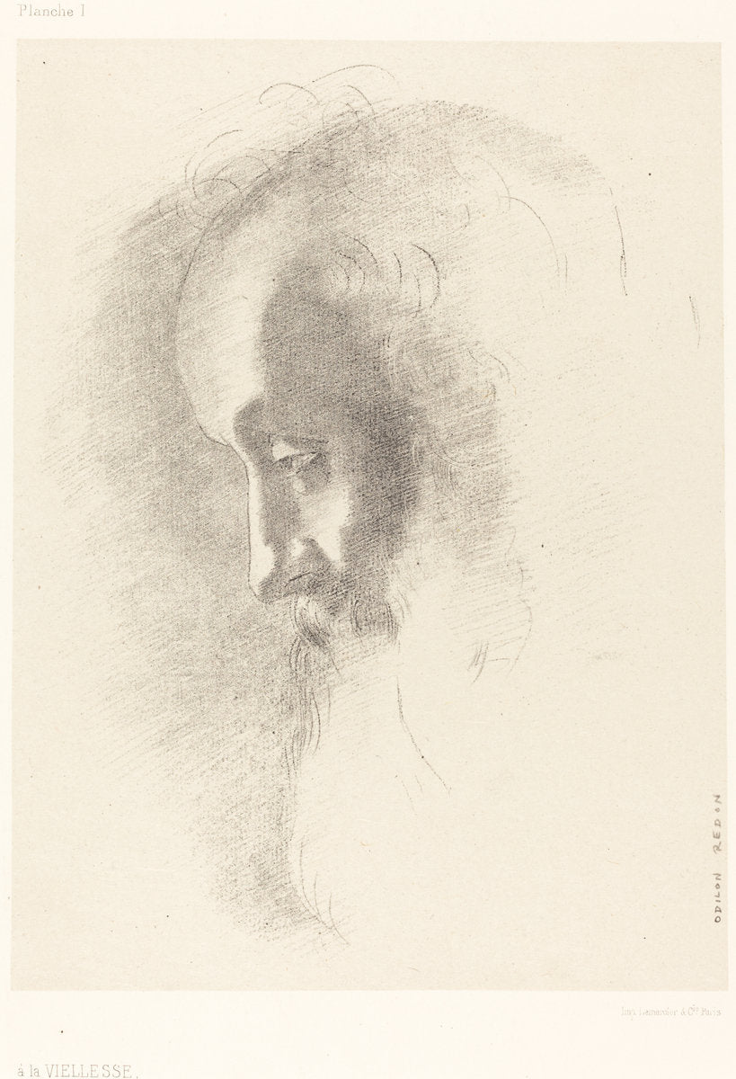 A La Vieillesse (To Old Age) by Odilon Redon (French, 1840 - 1916), 16X12"(A3)Poster Print