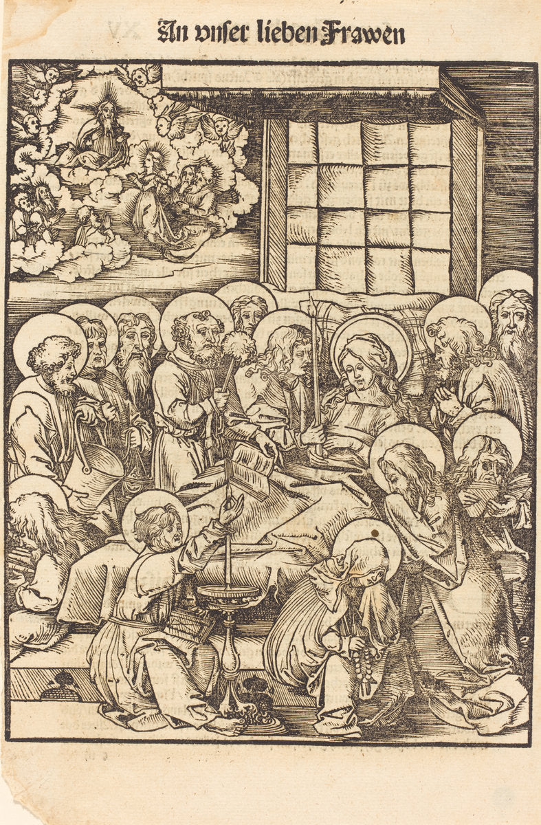 Death of the Virgin by Hans Wechtlin I (German, 1480/1485 - 1526 or after), 16X12"(A3)Poster Print