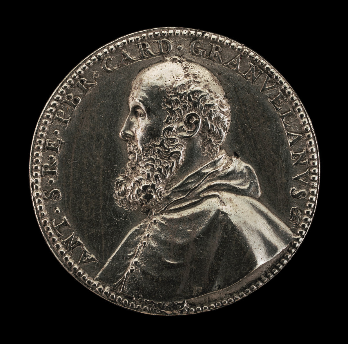 Antoine Perrenot, Cardinal Granvelle, 1517-1586, Bishop of Arras 1540, Cardinal 1561 [obverse] by Giovanni Vincenzo Melone (Italian, active 1571 - 1589), 16X12"(A3)Poster Print