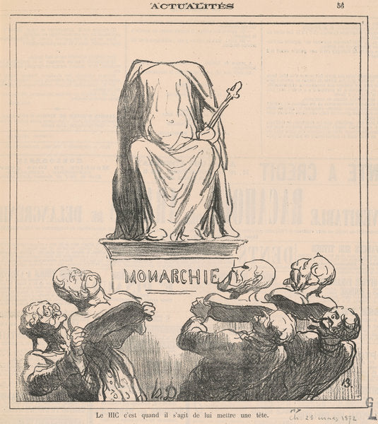 Le hic c'est quand il s'agit de lui mettre une tête by Honoré Daumier (French, 1808 - 1879), 16X12