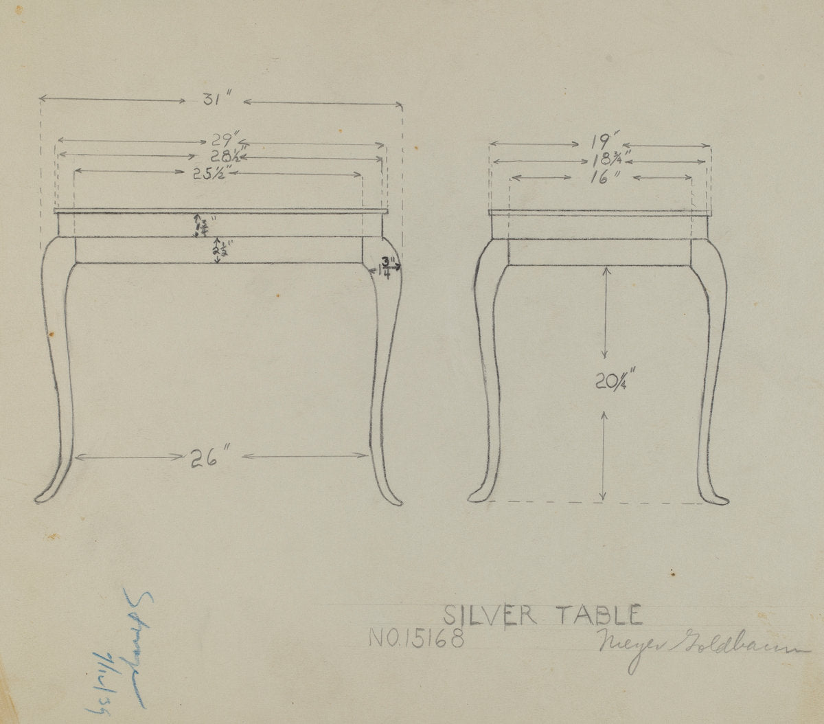 Silver Table by Richard Schoene (American, active c. 1935), 16X12"(A3)Poster Print