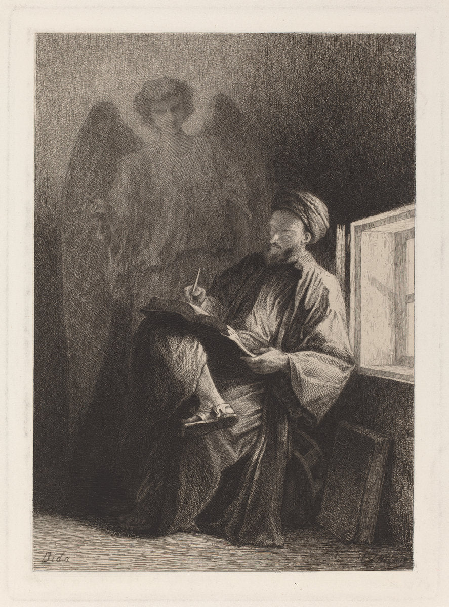Saint Matthew by Edmond Hedouin after Alexandre Bida (French, 1820 - 1889), 16X12"(A3)Poster Print