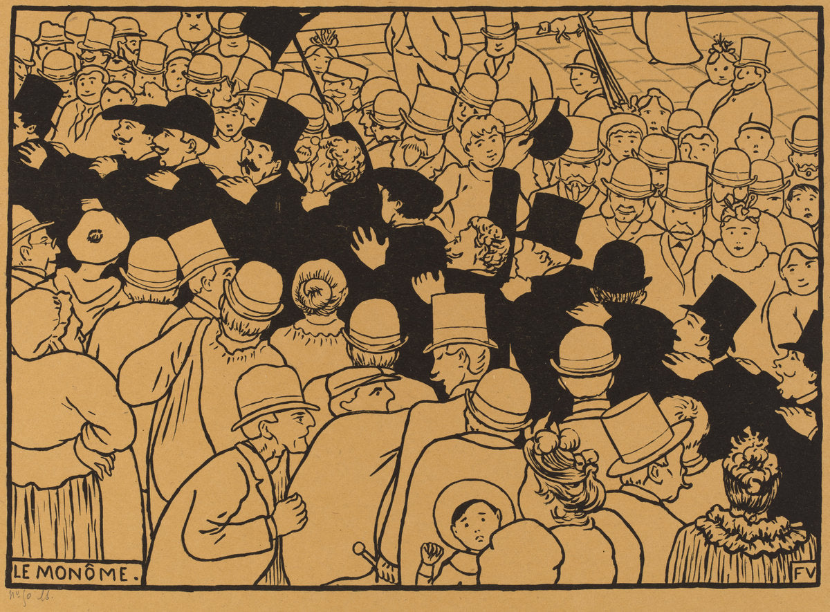 Le Monôme (Parading through the Streets in Single File) by Félix Vallotton (Swiss, 1865 - 1925), 16X12"(A3)Poster Print