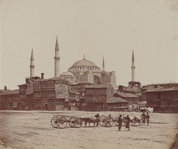 Hagia Sophia from Place l'Hippodrome by James Robertson (British, 1813 - 1888), 16X12"(A3)Poster Print