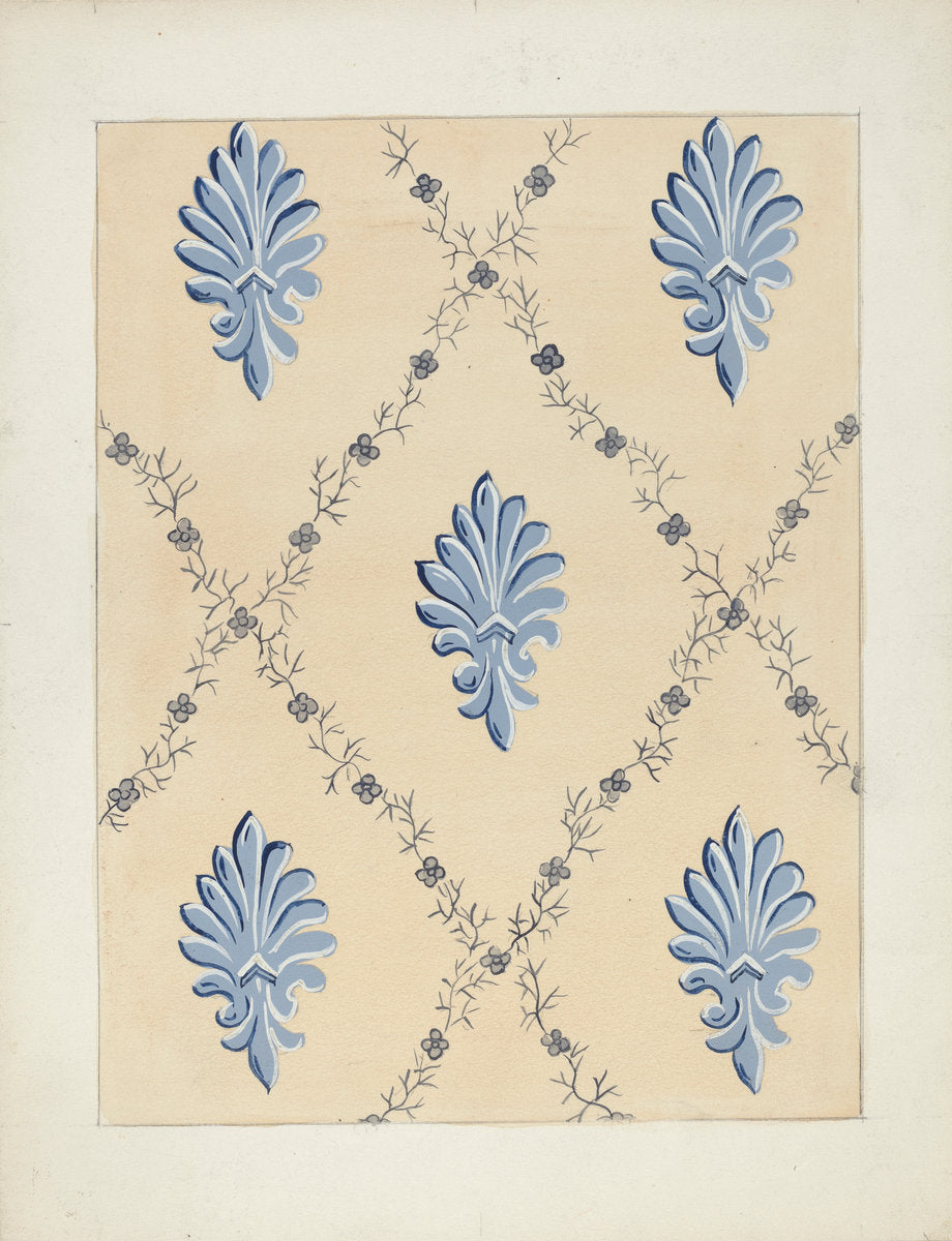 Wallpaper by Mina Lowry (American, 1894 - 1942), 16X12"(A3)Poster Print