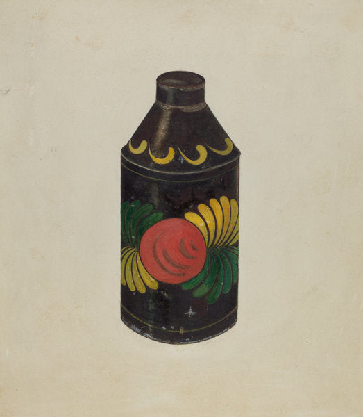Toleware Tea Cannister by Edward White (American, active c. 1935), 16X12"(A3)Poster Print