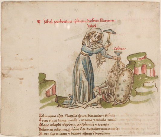 c. 1460 by Austrian 15th Century (Jael Killing Sisera), 16X12"(A3)Poster Print