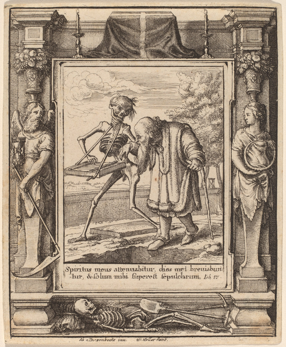 Old Man by Wenceslaus Hollar after Hans Holbein the Younger after Abraham van Diepenbeeck (Bohemian, 1607 - 1677), 16X12"(A3)Poster Print