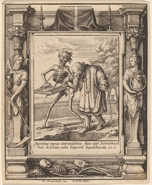 Old Man by Wenceslaus Hollar after Hans Holbein the Younger after Abraham van Diepenbeeck (Bohemian, 1607 - 1677), 16X12"(A3)Poster Print