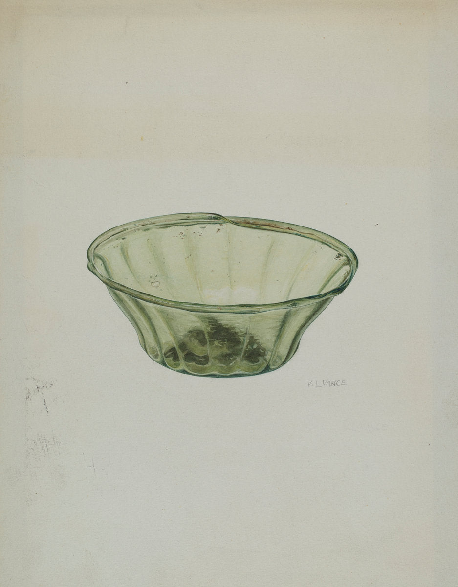 Glass Bowl by V.L. Vance (American, active c. 1935), 16X12"(A3)Poster Print