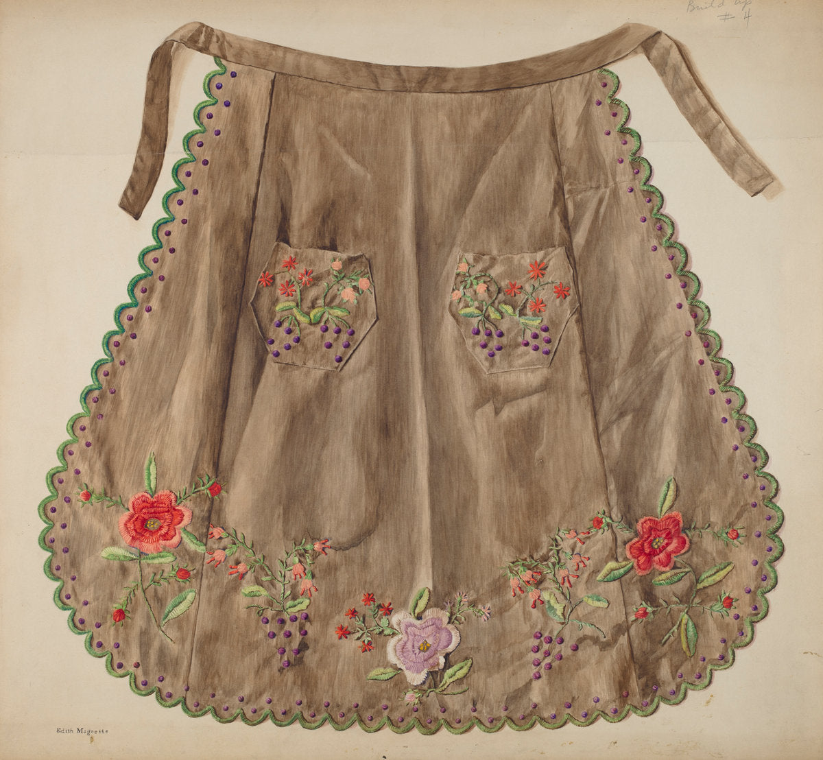 Sewing Apron by Edith Magnette (American, active c. 1935), 16X12"(A3)Poster Print