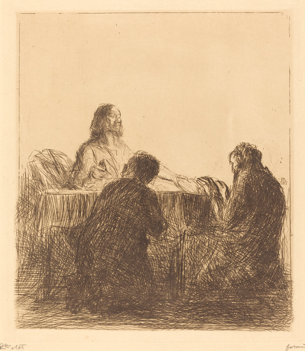The Breaking of the Bread by Jean-Louis Forain (French, 1852 - 1931), 16X12"(A3)Poster Print