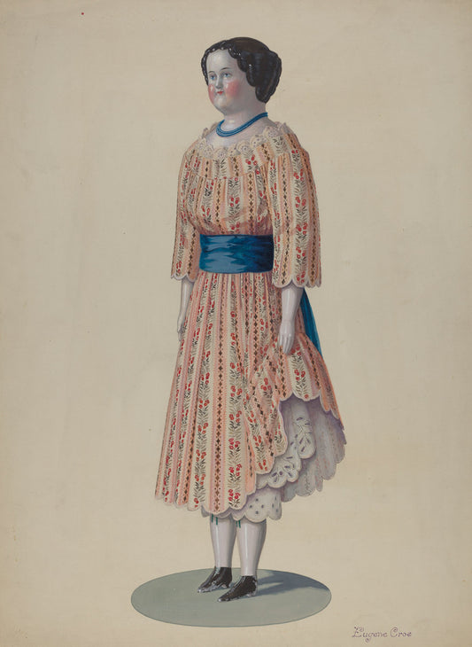 Doll - "Amelia" by Eugene Croe (American, active c. 1935), 16X12"(A3)Poster Print