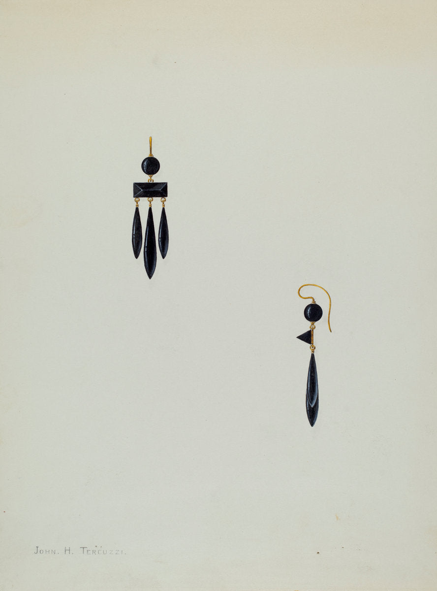 Earrings by John H. Tercuzzi (American, active c. 1935), 16X12"(A3)Poster Print