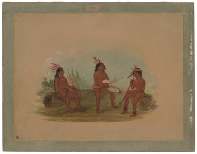 Three Young Chinook Men by George Catlin (American, 1796 - 1872), 16X12"(A3)Poster Print