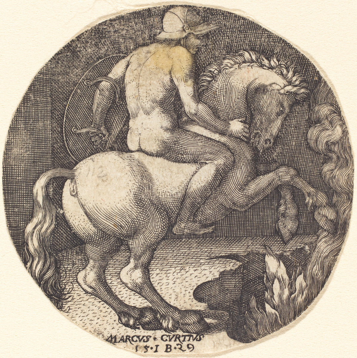 Marcus Curtius by Master IB (German, active c. 1523/1530), 16X12"(A3)Poster Print