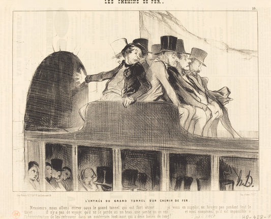 L'Entrée du Grand tunnel d'un chemin de fer by Honoré Daumier (French, 1808 - 1879), 16X12"(A3)Poster Print