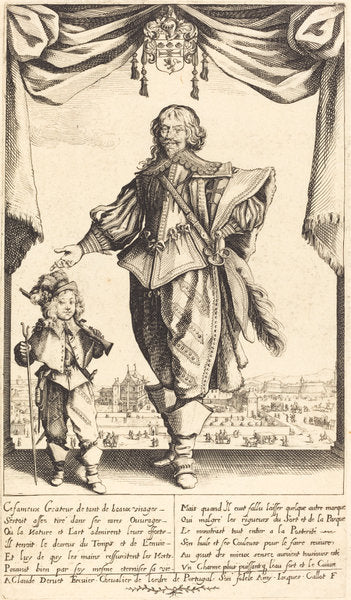 Claude Deruet and his Son, Jean by Jacques Callot (French, 1592 - 1635), 16X12"(A3)Poster Print