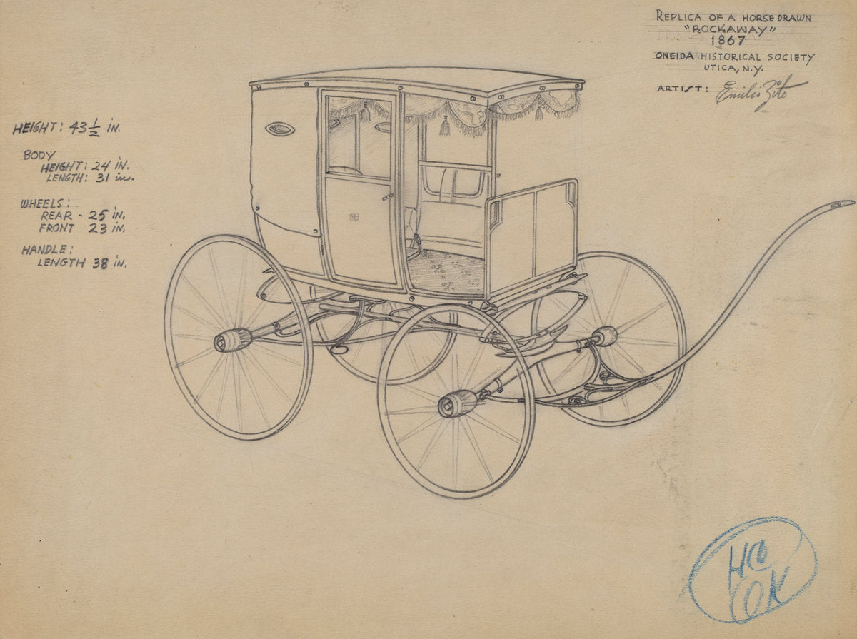 Replica of a Carriage by Emilio Zito (American, active c. 1935), 16X12"(A3)Poster Print