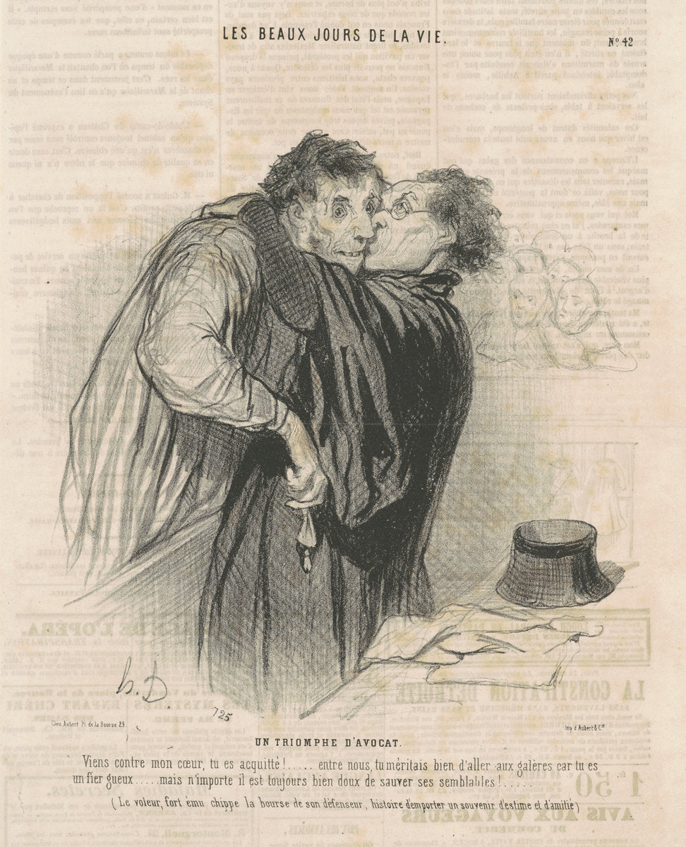 Un triomphe d'avocat by Honoré Daumier (French, 1808 - 1879), 16X12"(A3)Poster Print