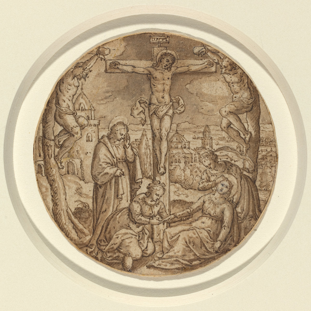 The Crucifixion by Hans Bol (Netherlandish, 1534 - 1593), 16X12"(A3)Poster Print
