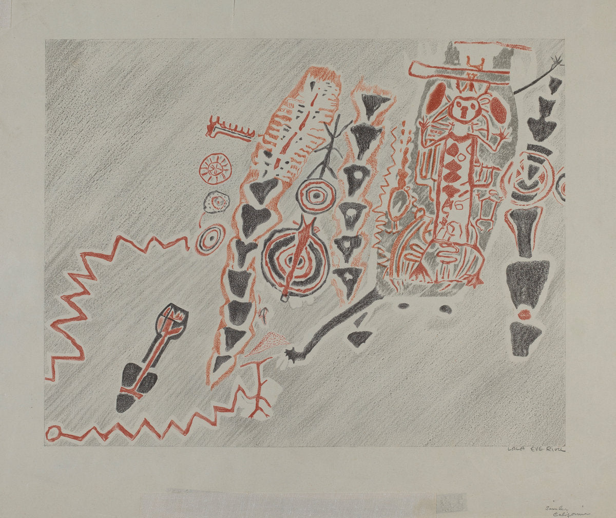 Petroglyphs - Human Figures by Lala Eve Rivol (American, active c. 1935), 16X12"(A3)Poster Print