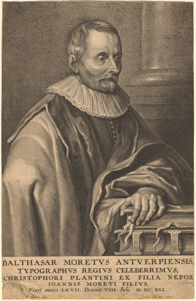Balthasar Moretus of Antwerp by Cornelis Galle I (Flemish, 1576 - 1650), 16X12"(A3)Poster Print