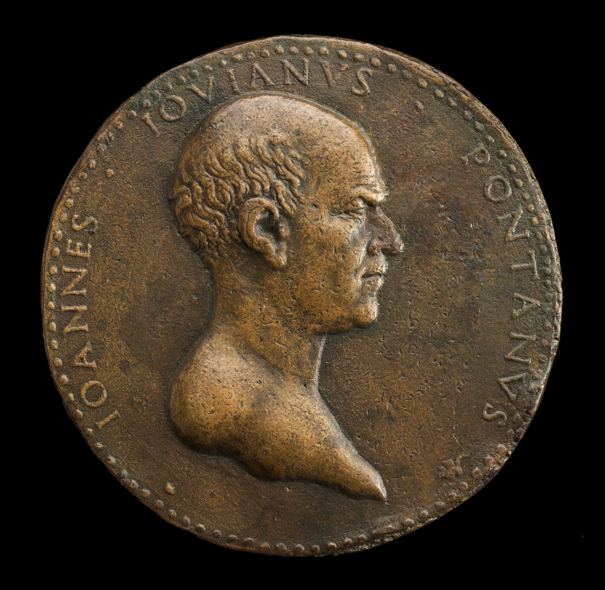 Giovanni Gioviano Pontano, 1426-1503, Poet [obverse] by Adriano Fiorentino (Florentine, c. 1450/1460 - 1499), 16X12"(A3)Poster Print